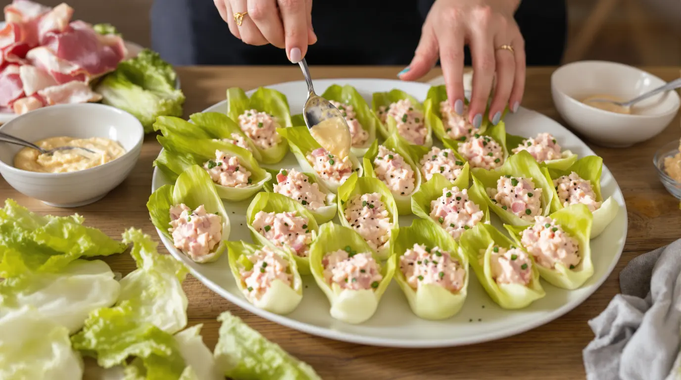 Petites barquettes d’endive au jambon : ma recette pour un apéritif ultra express et sans effort Petites barquettes d’endive au jambon : ma recette pour un apéritif ultra express et sans effort